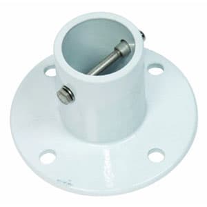 Perma-Cast 1.9" White Aluminum Deck Anchor Flange w/ Hardware, 4 Hole | PF-3119-A