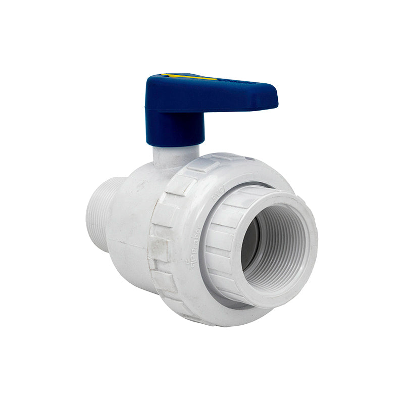 1.5" MPT X FPT SINGLE UNION BALL VALVE PVC