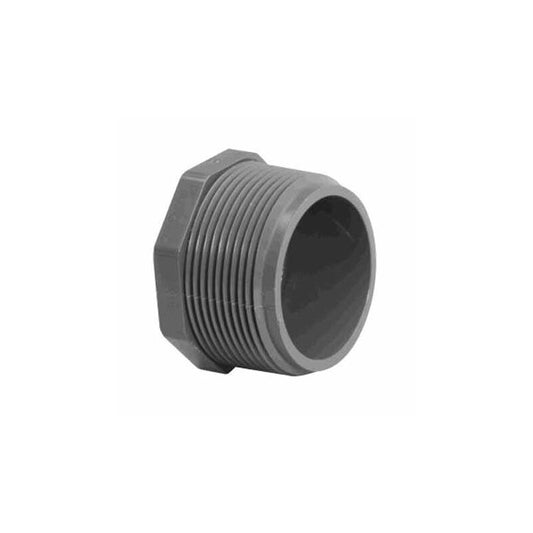 .25" MPT PLUG SCHEDULE 80 GRAY
