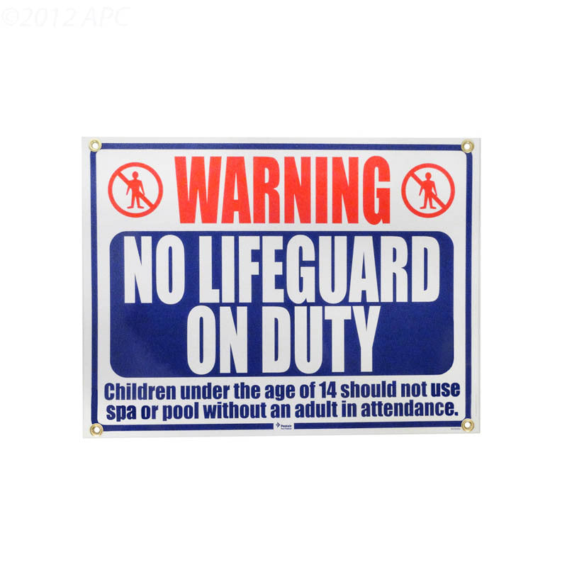 Pentair Sign No Lifeguard On Duty, 18" x 24" | R230500