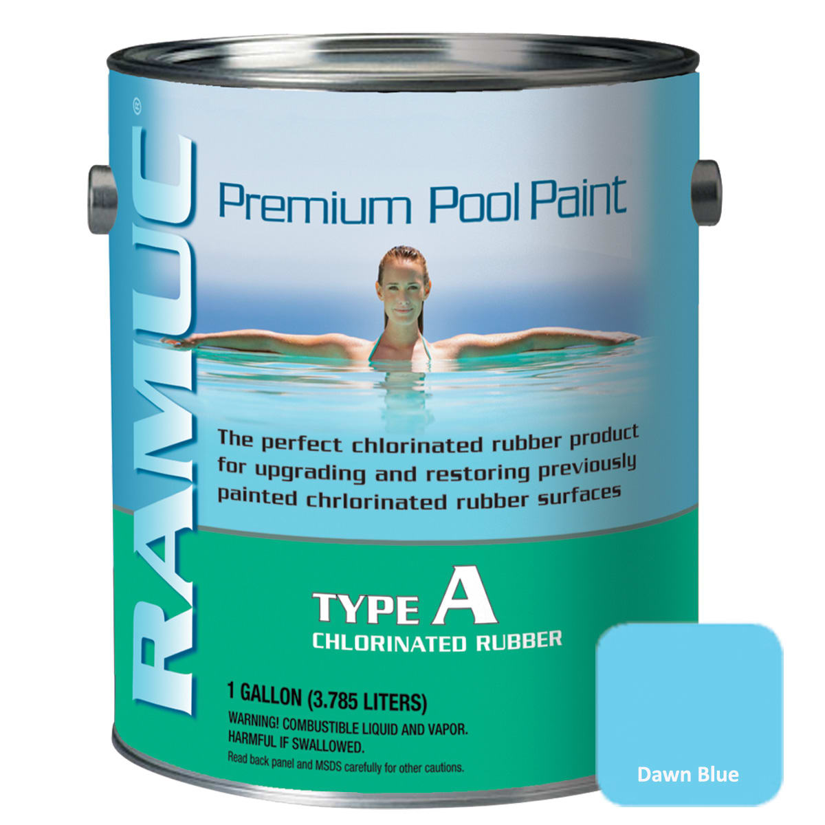 Ramuc Type A Gallon Chlorinated Rubber Paint, Dawn Blue | 902132801