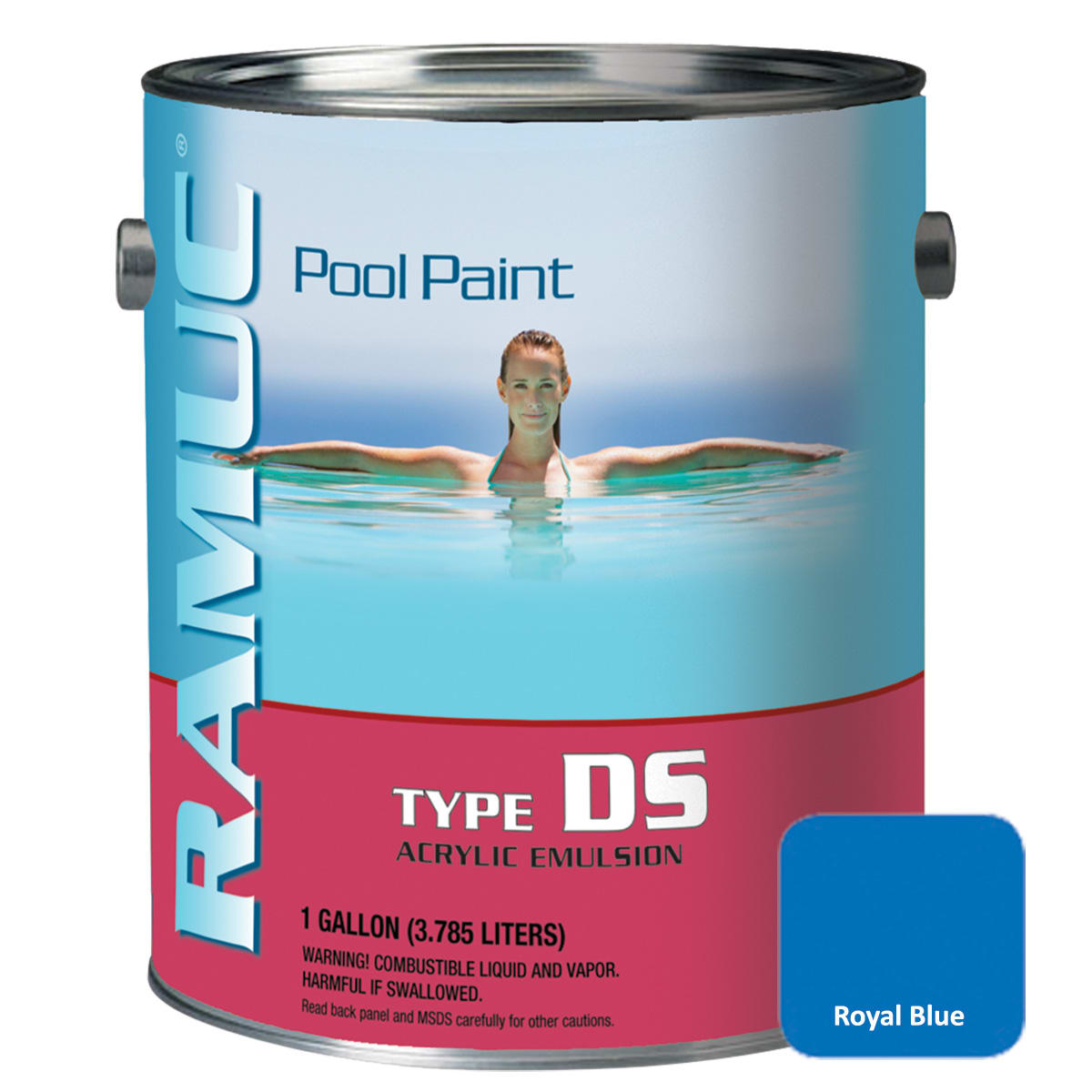 Ramuc DS Water-Based Acrylic Pool Paint, Royal Blue, 1 gal | 910132901