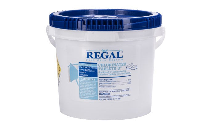 REGAL CHEMICALS  25 lb 3" Chlorinated Tabs Unwrapped Pail