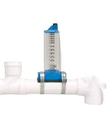 Rolachem 2.5" PVC Flowmeter, Top Mount, for Horizontal Pipe, 70 - 240 GPM , 2-1/2" | 570361T