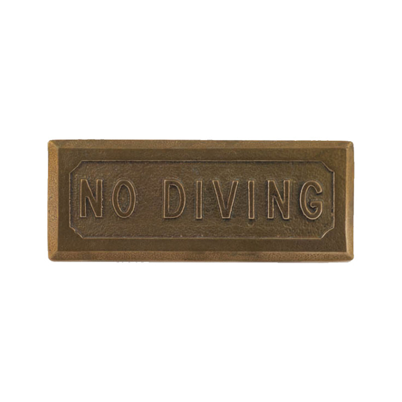 NO DIVING PLAGUE BEVELED
