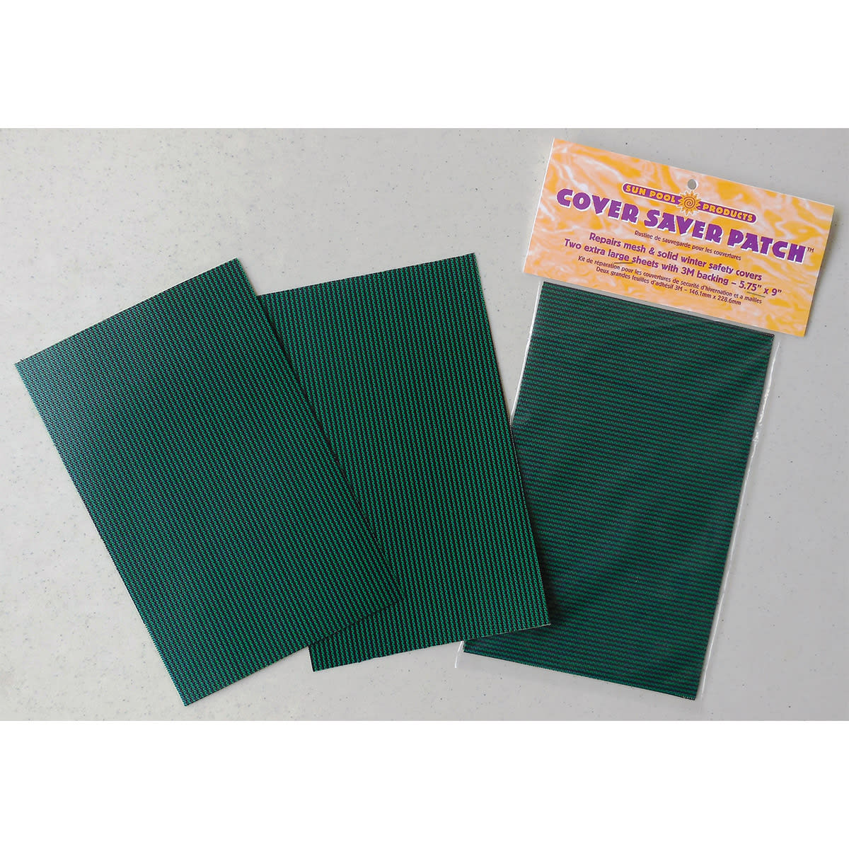 Sun Pool Products Green Safety Cover Patch Repair Kit, 5.5" x 8.5", 3/Pack | UP-3 GREEN