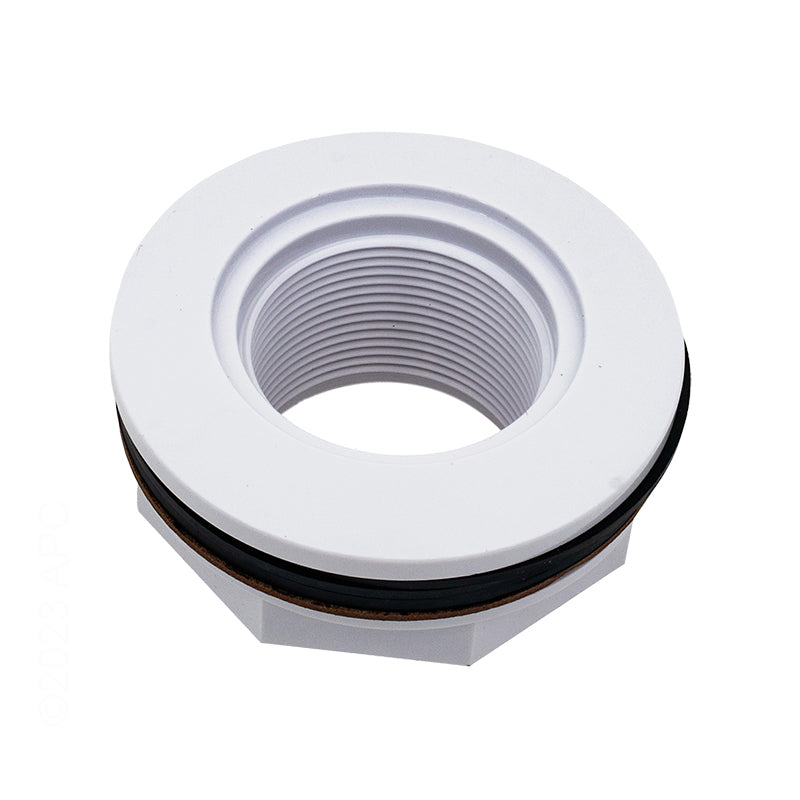 WALL FITTING VINYL FIBERGLASS WHITE 1.5" FPT WITH SANDWICH GASKET HAYWARD