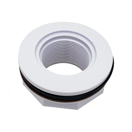 WALL FITTING VINYL FIBERGLASS WHITE 1.5" FPT WITH SANDWICH GASKET HAYWARD