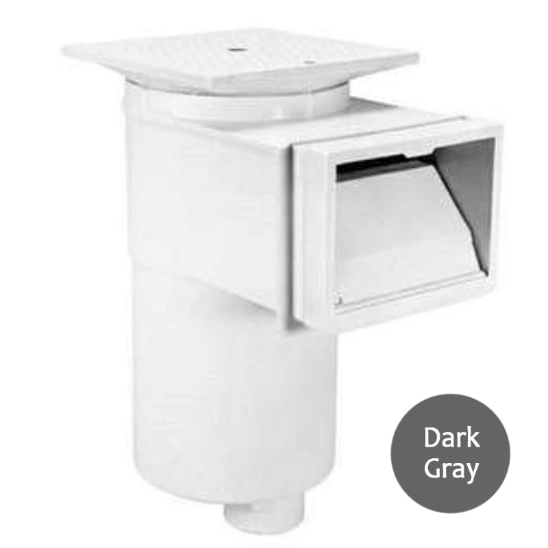 AUTO SKIM IG SKIMMER VINYL FIBERGLASS DARK GRAY HAYWARD 1.5" FPT OUTSIDE MOUNT SQUARE LID