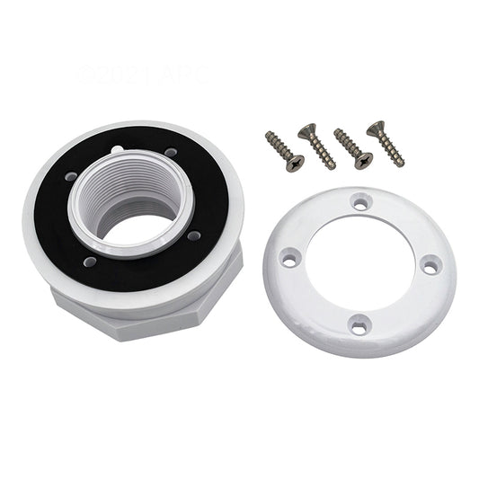 WALL FITTING VINYL FIBERGLASS WHITE 1.5" FPT HAYWARD COMBO LOCKNUT SPACER THREAD IN BODY