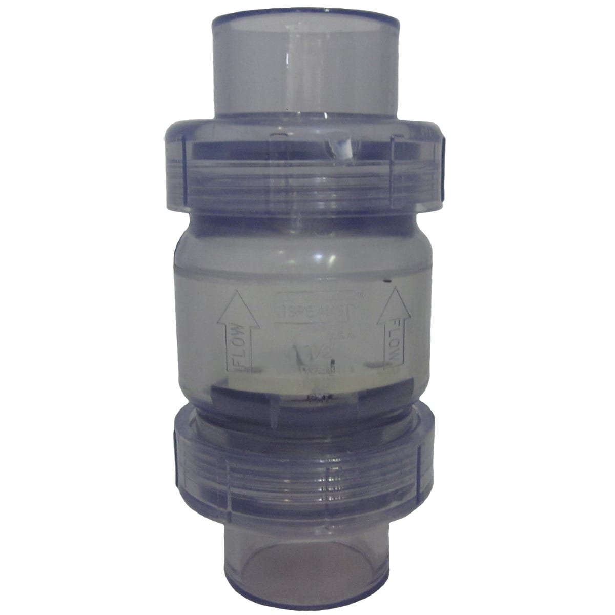 1.5" Clear PVC Spring Check Valve | S1780C15