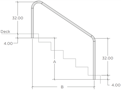 SR Smith 2-Bend 6' Commercial Swimming Pool Handrail | 2HR-6-049