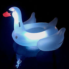 Swimline Giant LED Light-Up Swan Ride-On Pool Float | 90702