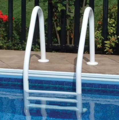 Saftron 3 Step I/G Pool Ladder w/ Escutcheons, White | P-324-L3-W