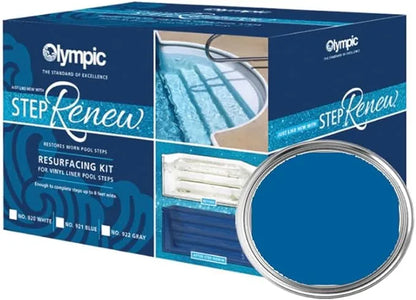 Olympic Step Renew Kit Blue Finish Includes Tools, Cleaner, And Coating To Resurface Plastic And Fiberglass Steps For Vinyl Liner Pools Up To 8 Ft Wide | 921