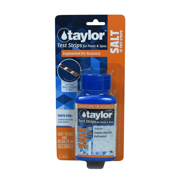 Taylor Salt Test Strips, 10 Strips/Bottle, 12/Case | S-1341-12