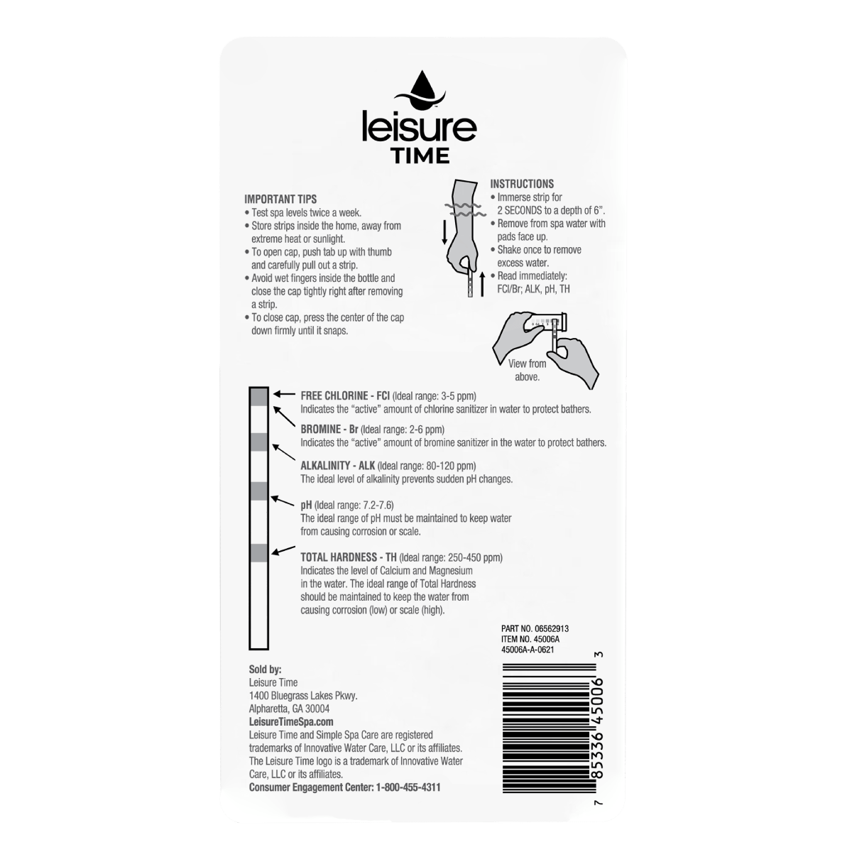 Leisure Time Chlorine & Bromine Test Strips, 50 Strips | 45006A