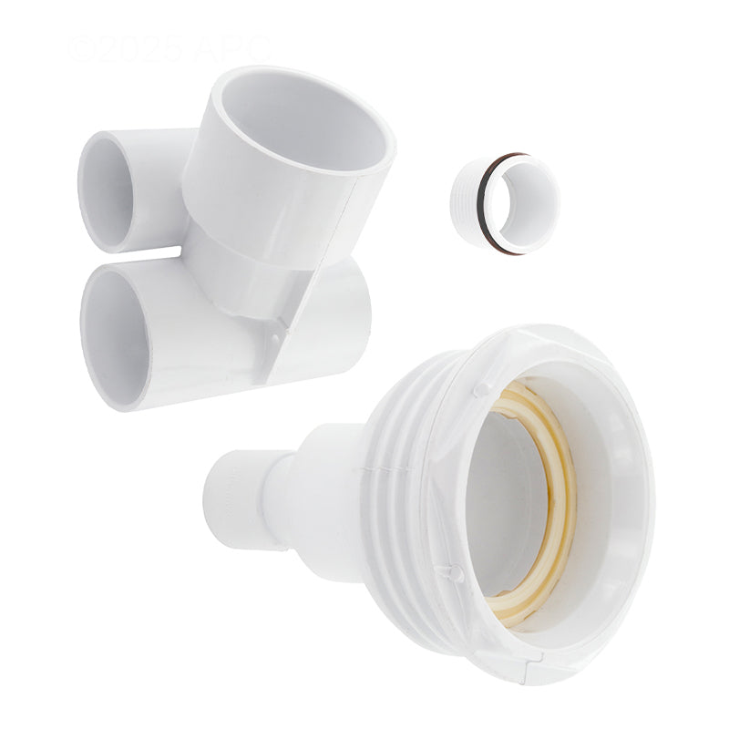 POWER STORM GUNITE THREAD IN JET TEE ASSY 1.5" SKT X 2" SKT WHITE