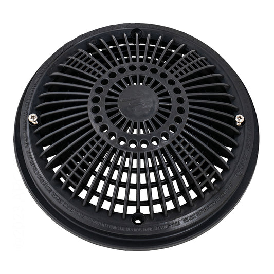 8" TRU FLO DRAIN COVER & FRAME DARK GRAY WATERWAY