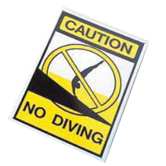 CAUTION - NO DIVING, 12" X 18"