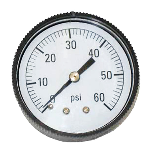 PRESSURE GAUGE,1/4" BACK MOUNT