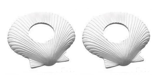 IG ESCUTCH.,WHITE SHELLS,PAIR