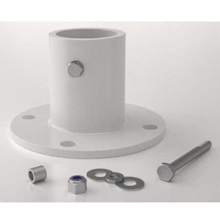 1.9" SLIDE FLANGE WHITE ALUMINUM