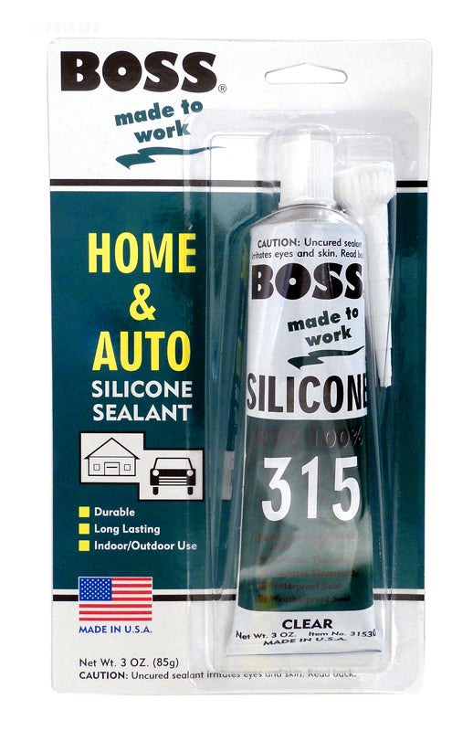 3 OZ CLEAR SILICONE SEALANT TUBE
