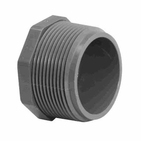 .25" MPT PLUG SCHEDULE 80 GRAY
