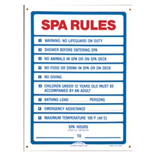 SPA RULES SIGN
