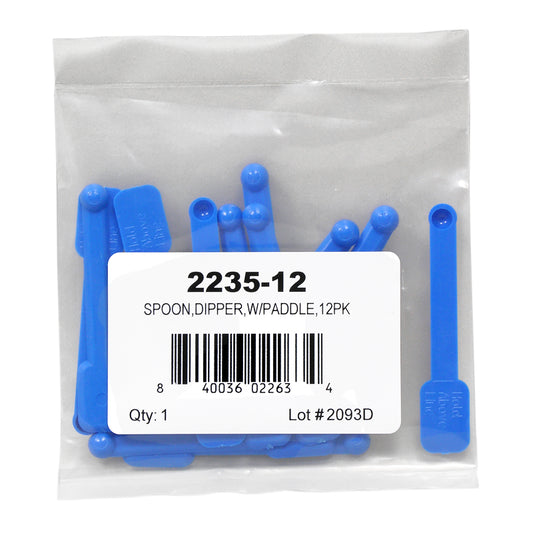 SPOON, DIPPER, FOR POWDER VIAL, W/PADDLE HANDLE 12PACK