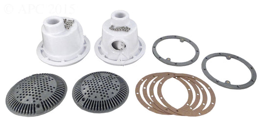 8" MAIN DRAIN DK GRAY VINYL FIBERGLASS