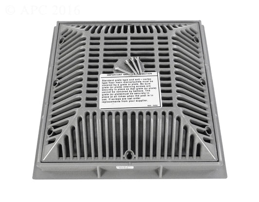 WATERWAY 9X9 FRAME & GRATE, GRAY